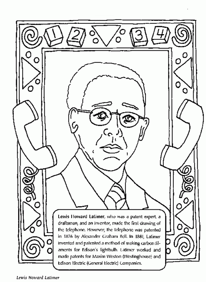 Black History Month Coloring Pages - Lewis Howard Latimer