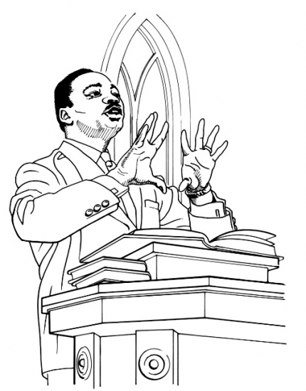 Black History Month Coloring Pages - Martin Luther King Jr