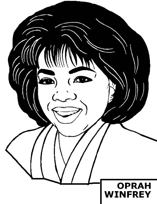 Black History Month Coloring Pages - Oprah Winfrey