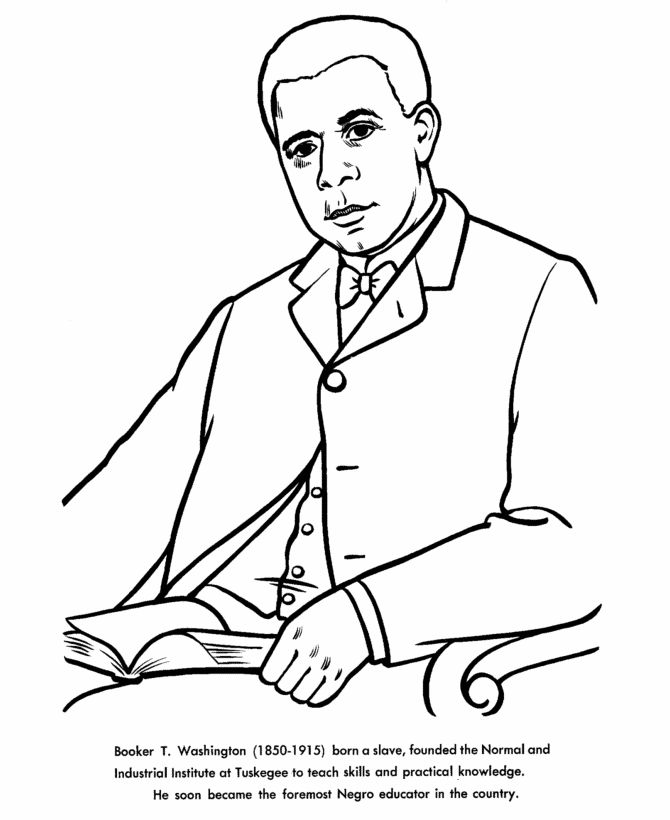 Booker T Washington Coloring Page