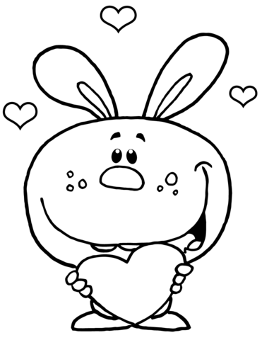 Bunny Heart Coloring Page