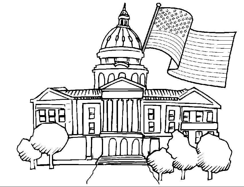 Capitol Building - Presidents Day Coloring Pages