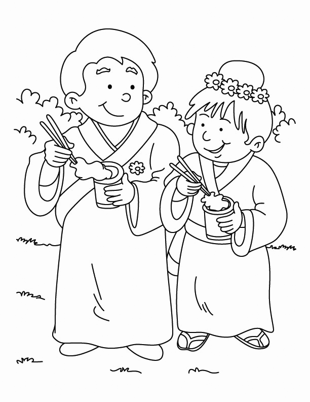 Chinese New Year Meal Coloring Page