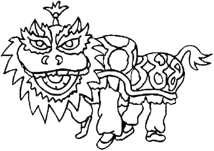 Cool Chinese New Year Dragon Coloring Page