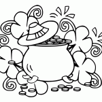 Cute Pot Of Gold Coloring Page