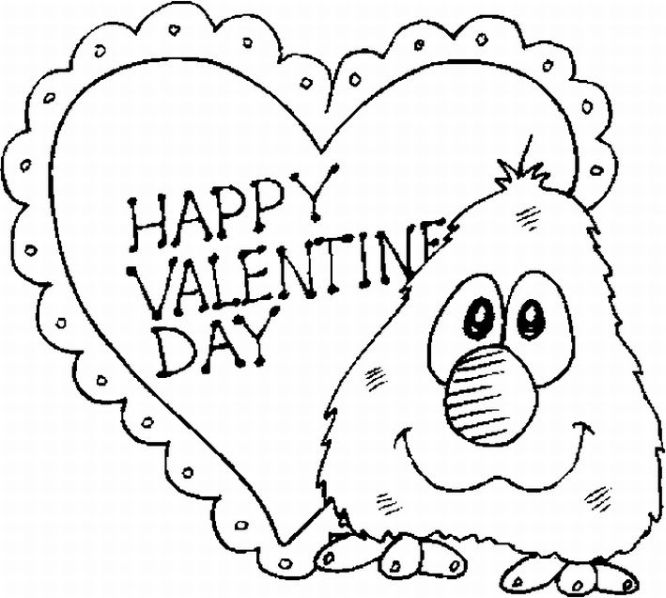 Cute Valentines Day Coloring Page