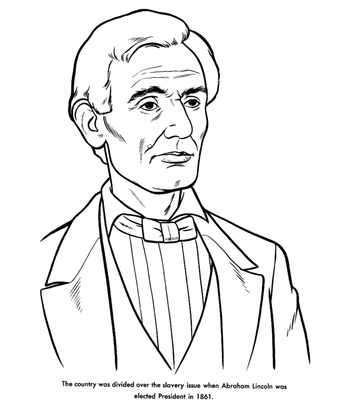 Divided over Slavery Lincoln Coloring Page