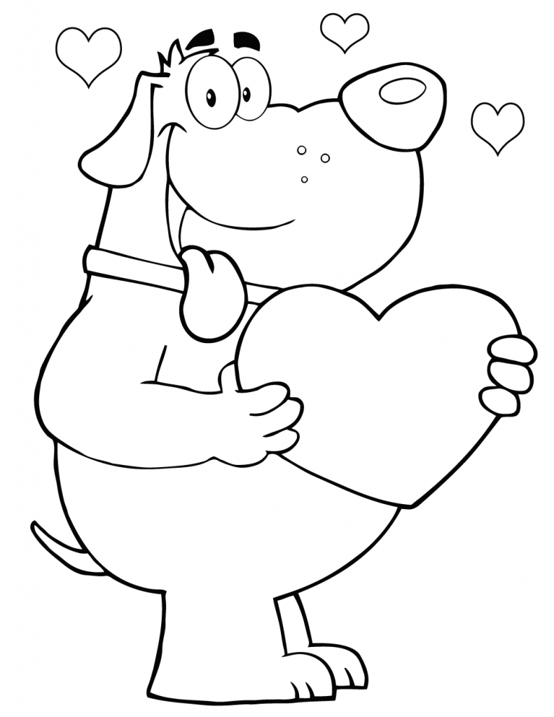 Doggy Heart Coloring Page