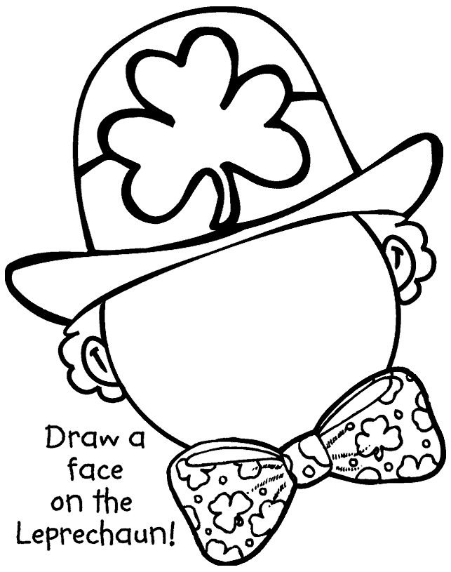 Draw A Face On The Leprechaun Coloring Page