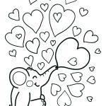 Elephant Heart Bubbles Coloring Page