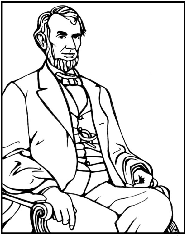 free coloring pages of abraham lincoln