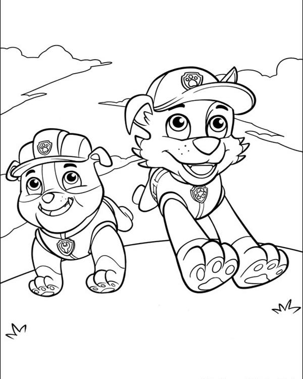 Desenhos para colorir do Cute Paw Patrol Tracker - Desenhos para colorir  gratuitos para impressão