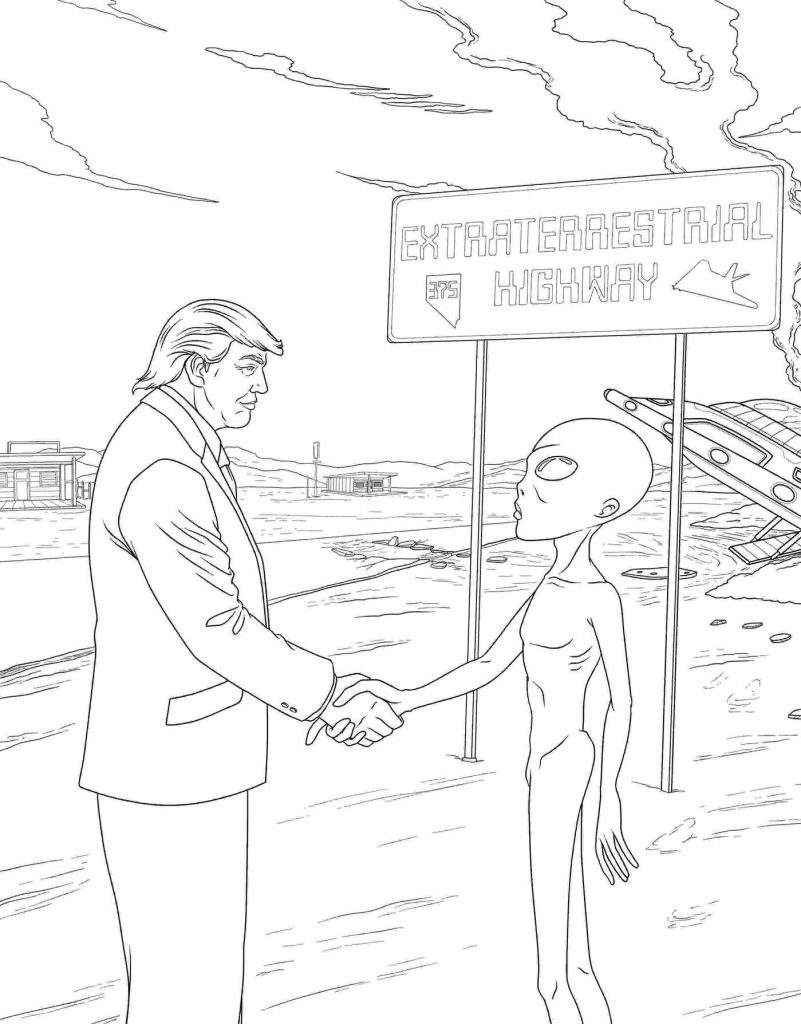 Funny Trump Coloring Page