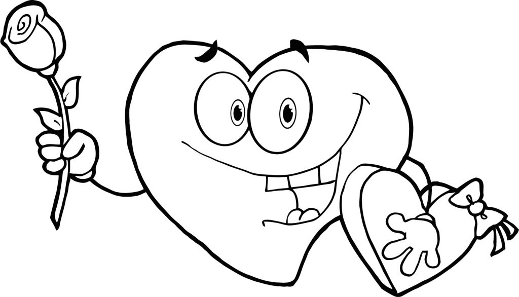 Funny Valentine Heart Coloring Page