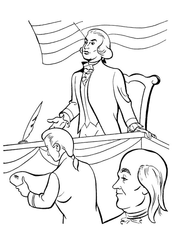 George Washington Presidents Day Coloring Page