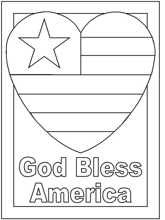 God Bless America Coloring Page