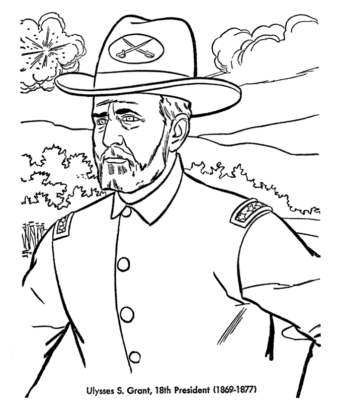 Grant Presidents Day Coloring Pages