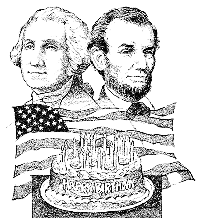 Happy Birthday Presidents Coloring Page