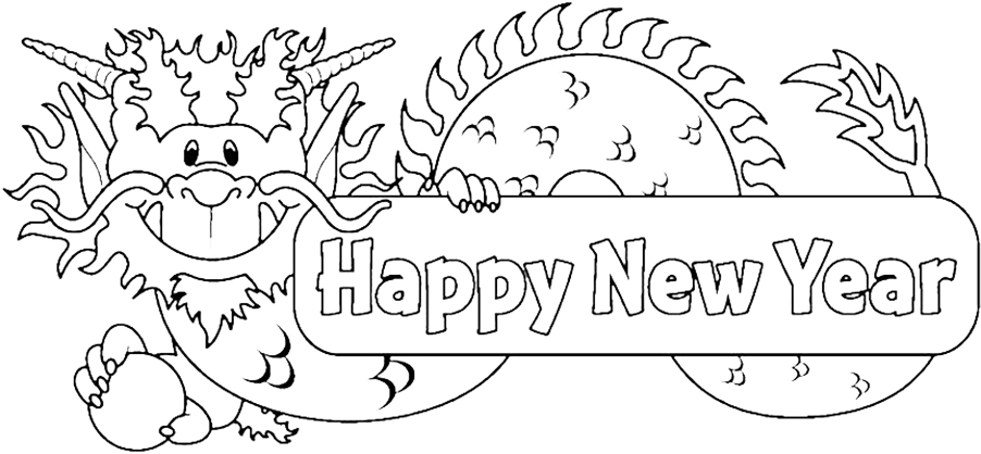 Happy Chinese New Year Coloring Page