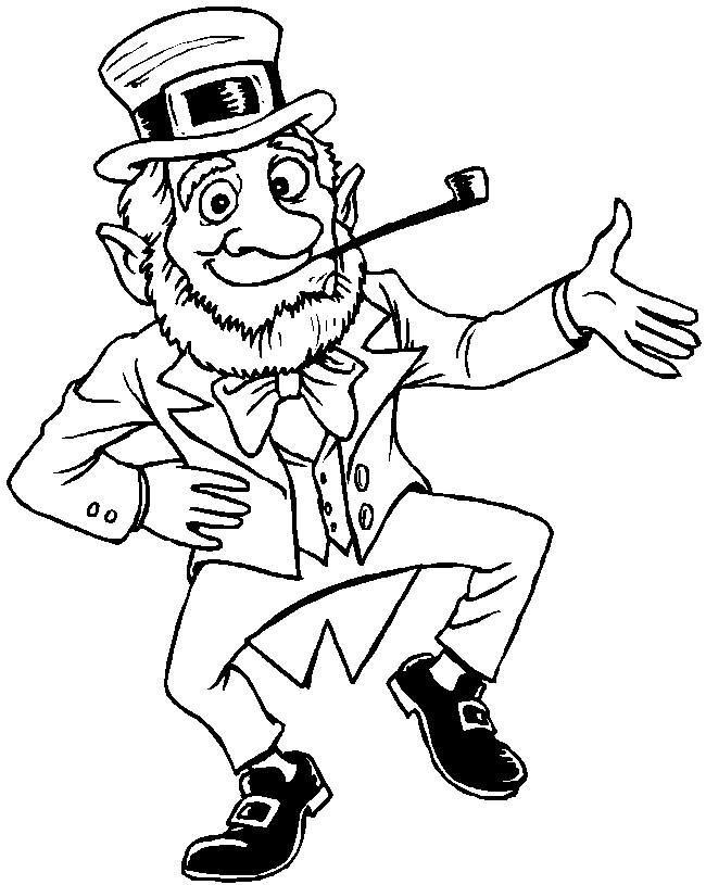 Happy Leprechaun Coloring Page