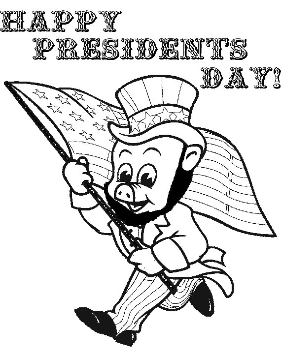 Happy Presidents Day Coloring Page