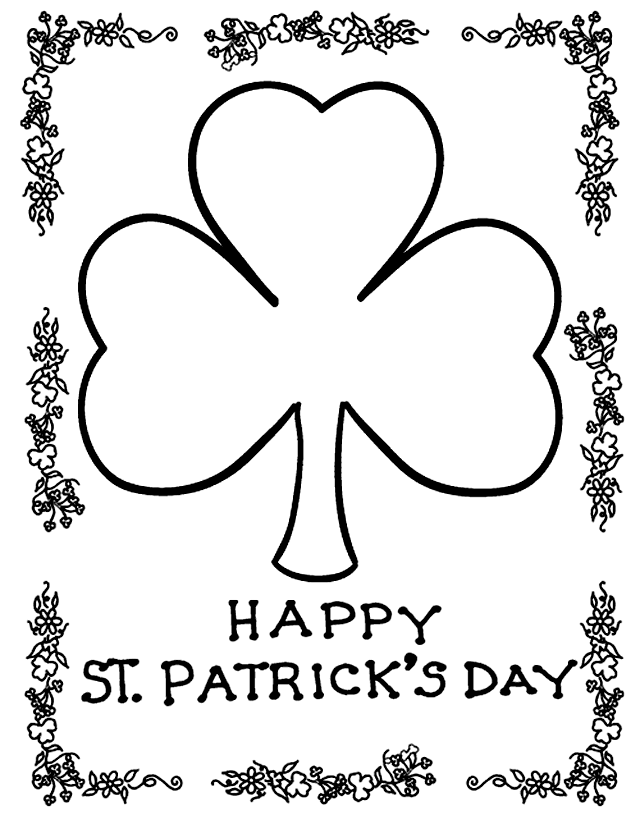 Happy St.Patricks Day Coloring Page