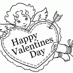 Happy Valentines Day Coloring Pages - Cupid