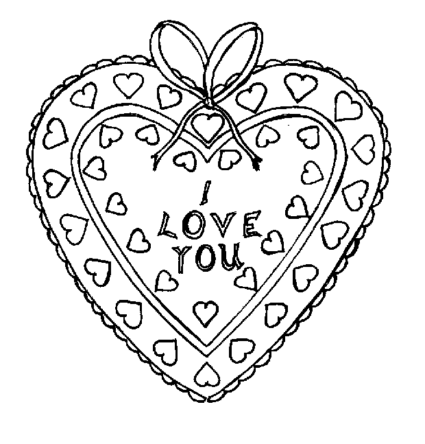 I Love You Valentine Heart Coloring Page