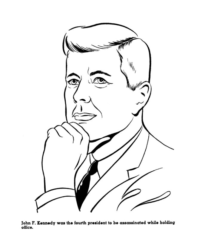 JFK Presidents Day Coloring Pages