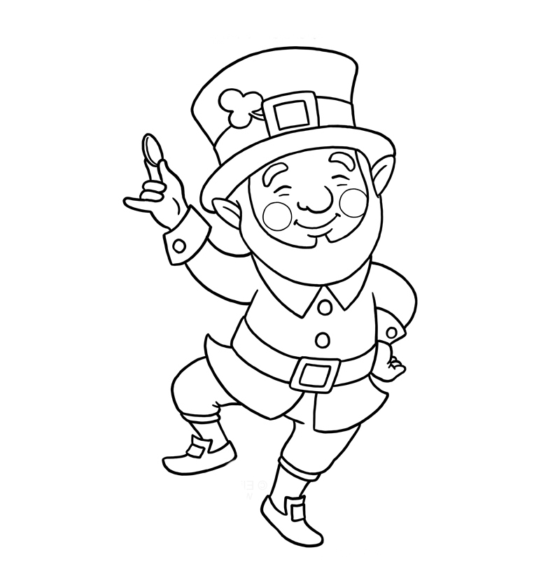 Leprechaun Coloring Pages Free