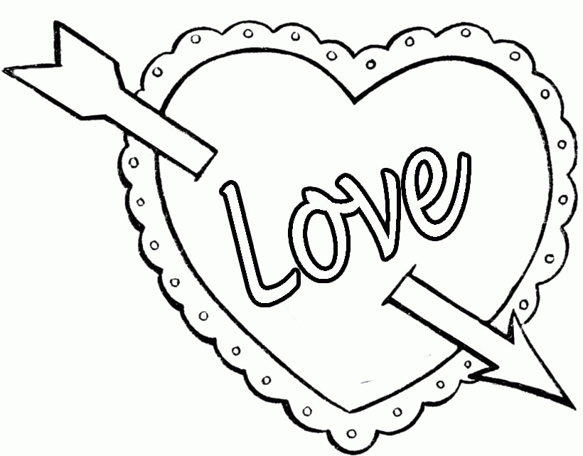 Love Valentines Heart Coloring Page