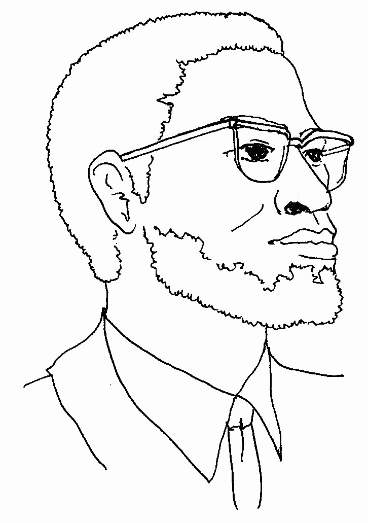 Malcolm X Coloring Sheet