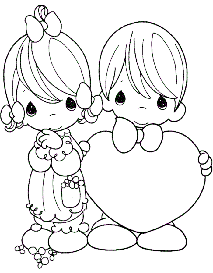 Precious Valentines Day Coloring Page