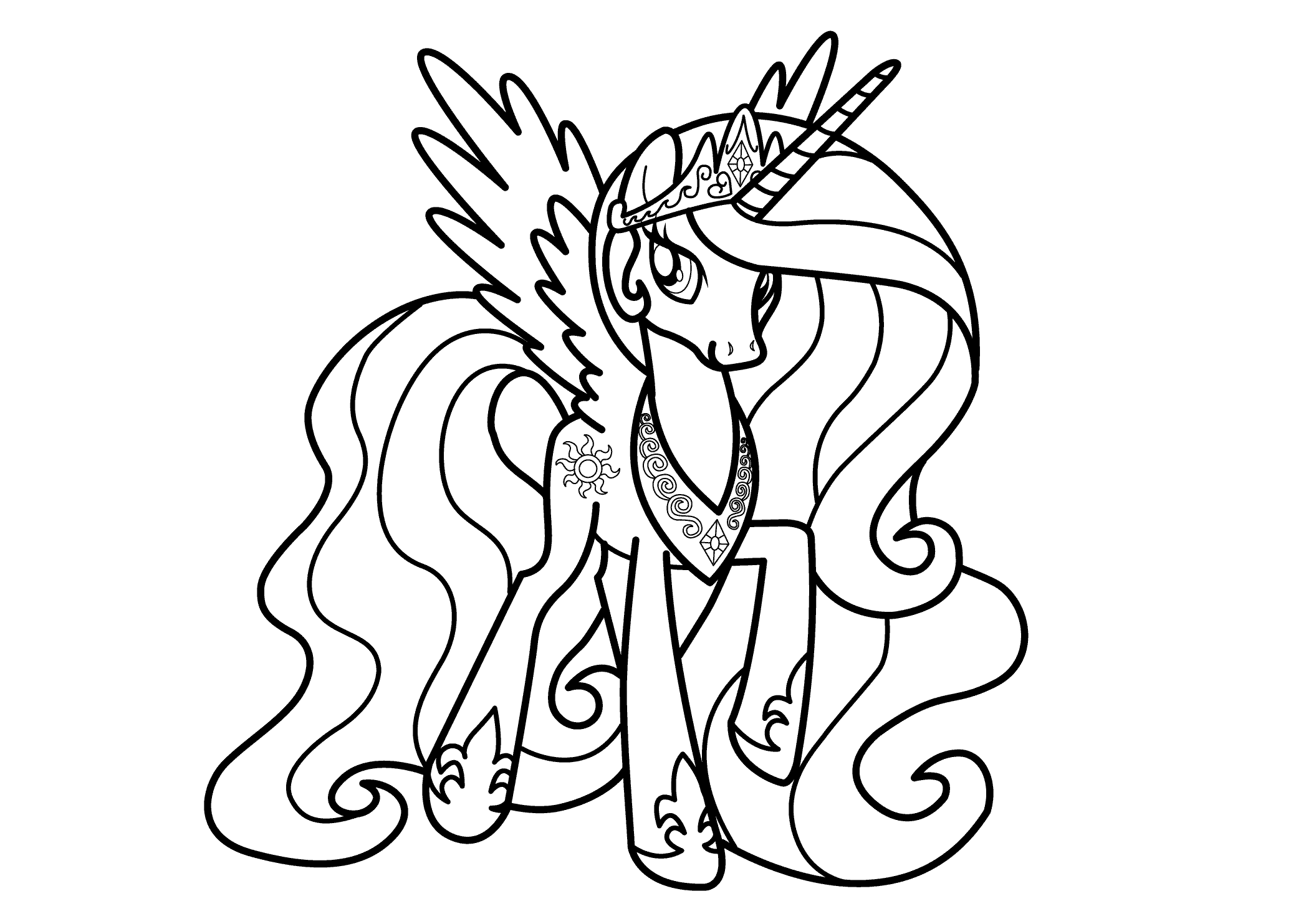 Coloriage My Little Pony Princesse Celestia : Coloriage.info vous