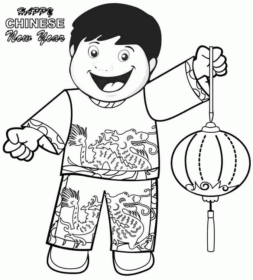 Print Happy Chinese New Year Coloring Pages