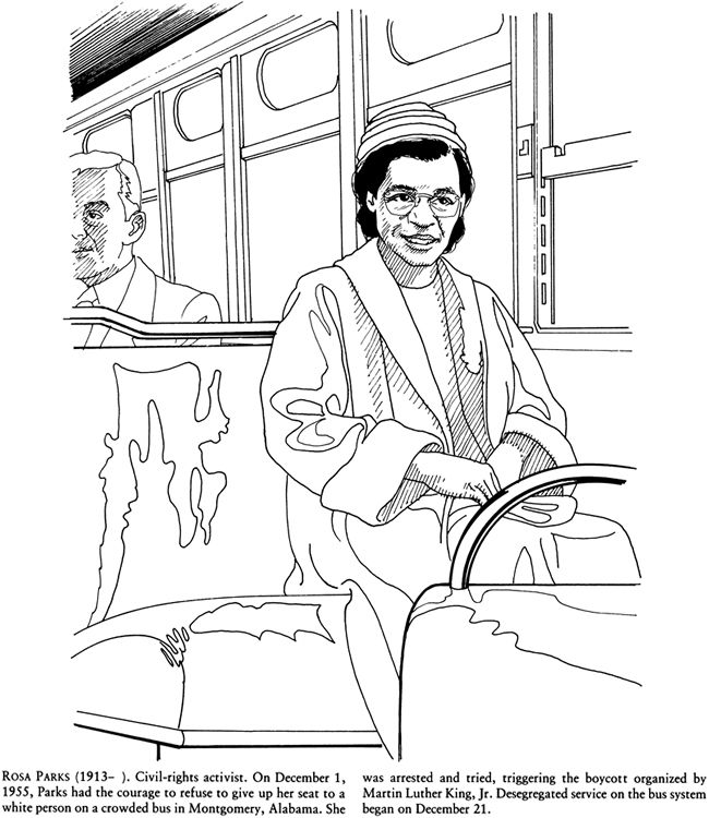 Rosa Parks On The Bus Coloring Page