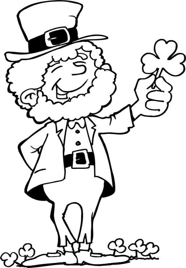 Shamrock Leprechaun Coloring Page