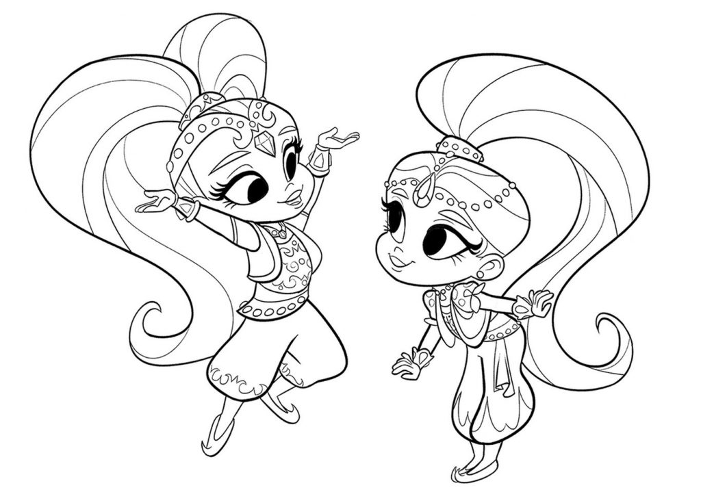 Shimmer and Shine Coloring Pages