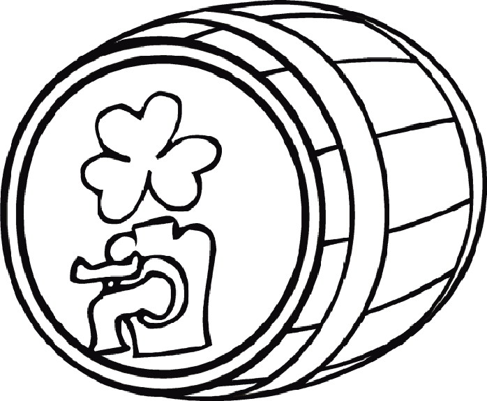 St Patricks Day Keg Coloring Page