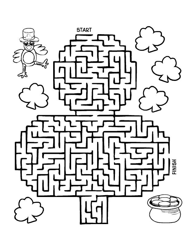 St Patricks Day Maze Coloring Page