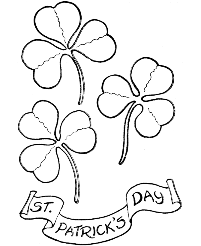 St Patricks Day Shamrocks Coloring Page