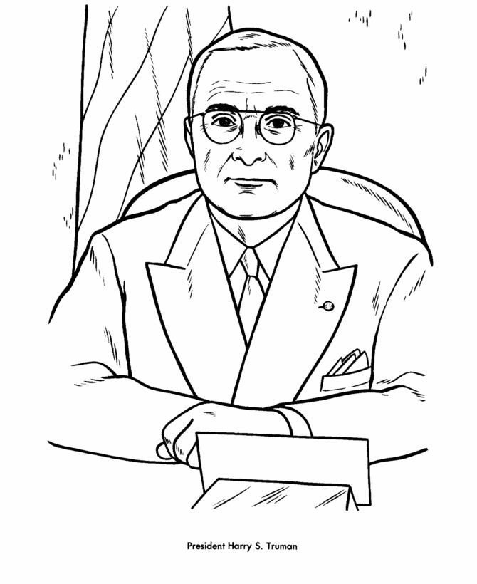 Truman Presidents Day Coloring Pages
