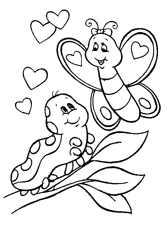 Valentines Butterfly Coloring Page