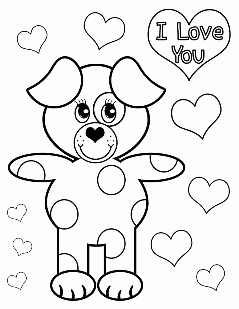 Valentines Day Coloring Pages - Doggy