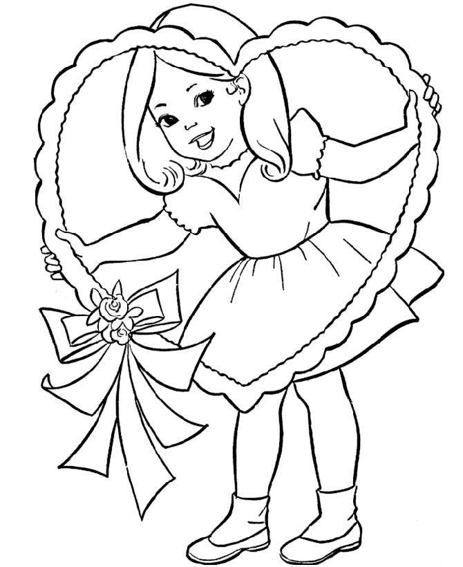 Valentines Day Coloring Pages - Girl