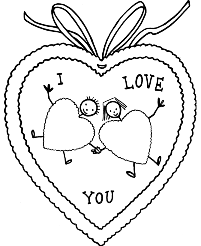 Valentines Day Coloring Pages - I love you heart