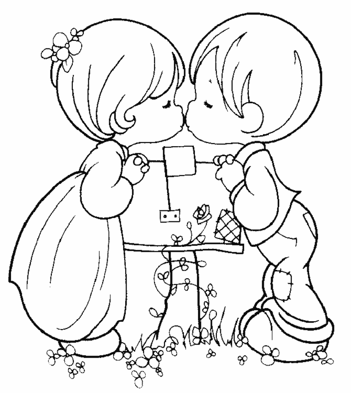Valentines Day Coloring Pages - Precious Kiss