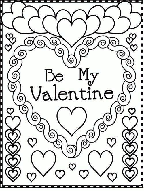 Valentines Day Coloring Pages - Valentine Card