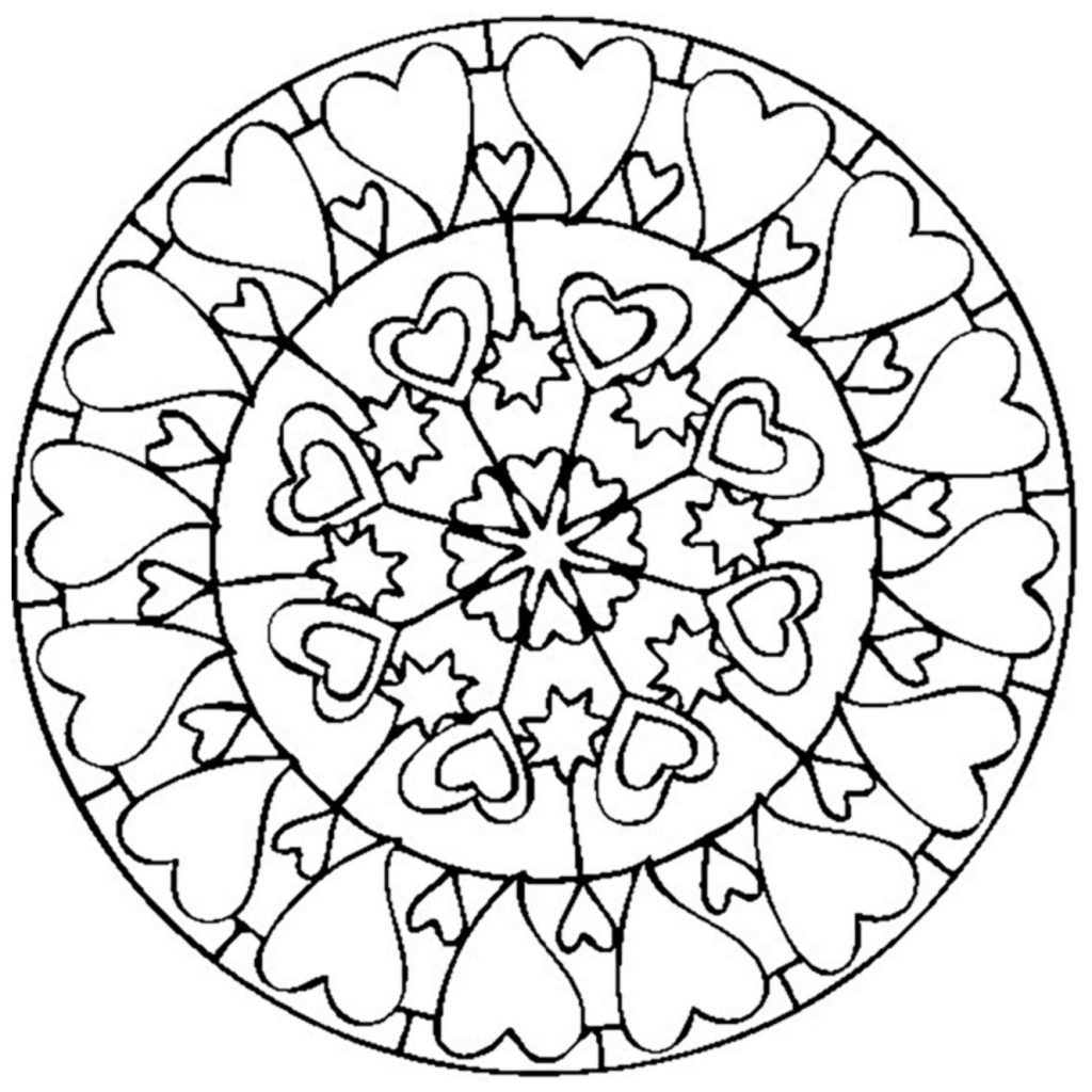 Valentines Day Mandala Heart Coloring Page for Adults