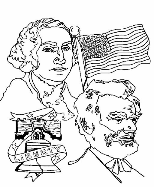 Washington Lincoln Presidents Day Coloring Pages